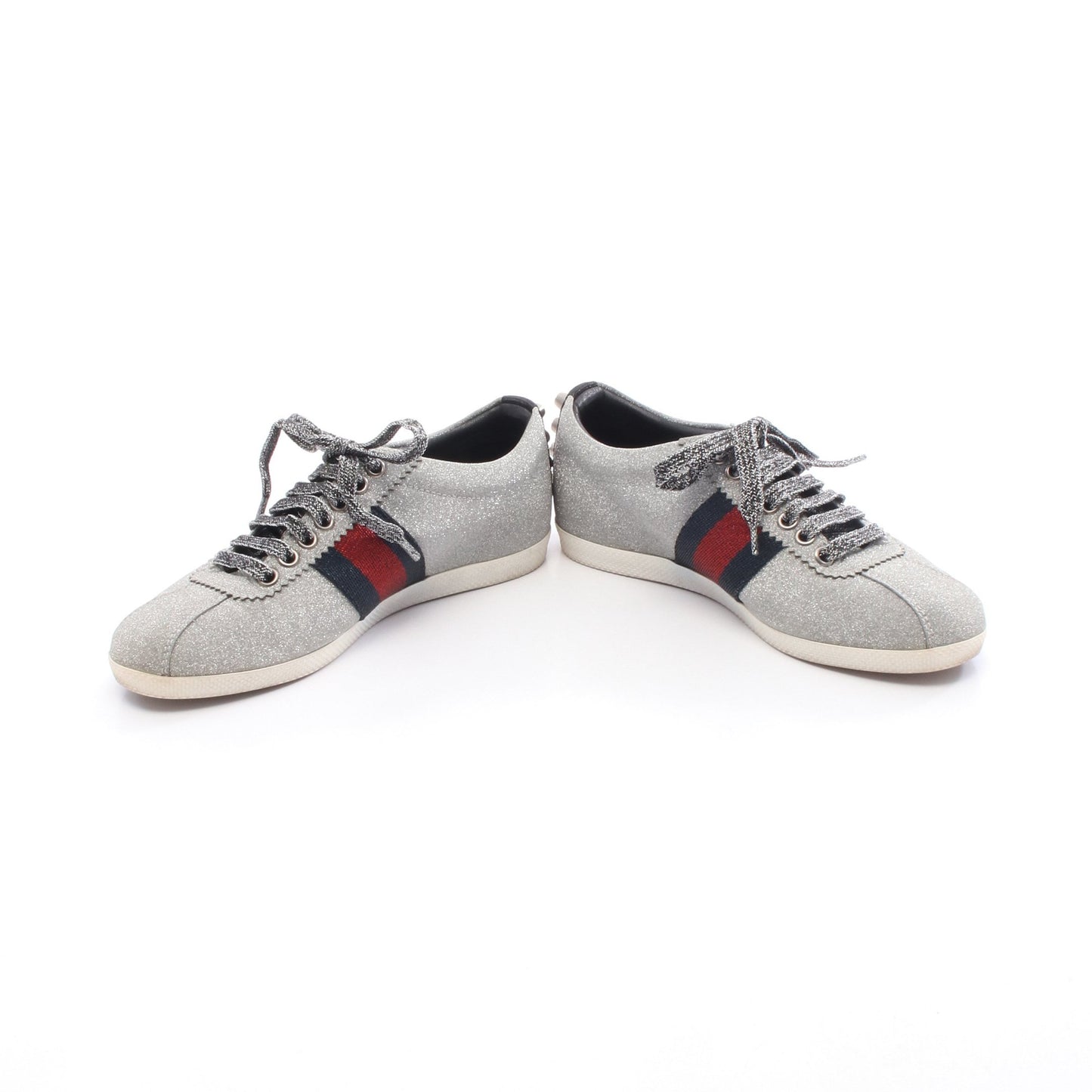 スニーカー スニーカー ナイロン シルバー グッチ シューズ GUCCI
