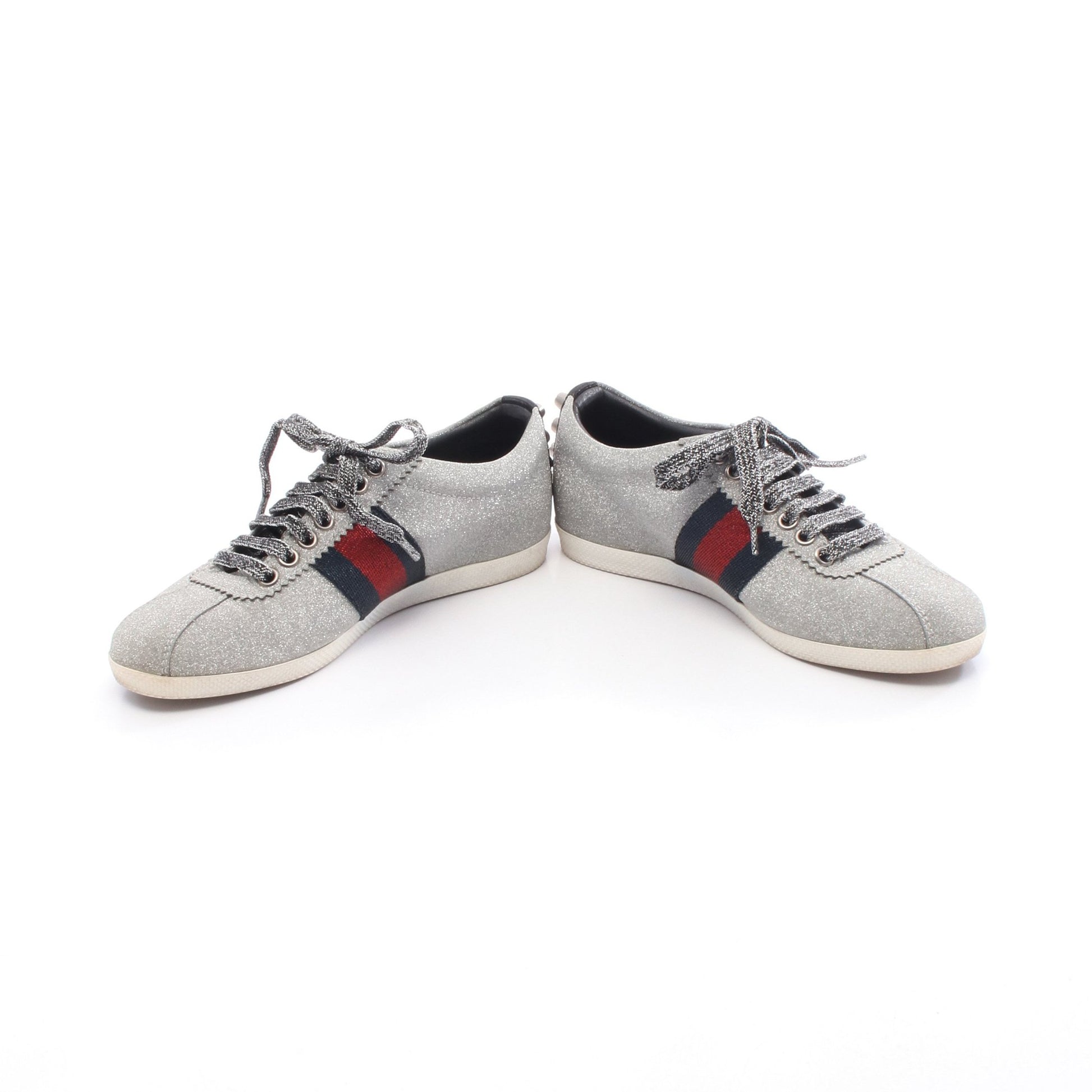 スニーカー スニーカー ナイロン シルバー グッチ シューズ GUCCI
