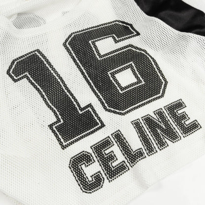 セリーヌ 16 CELINE プリント クロップド メッシュ カットソー ホワイト系 ブラック系 トップス CELINE