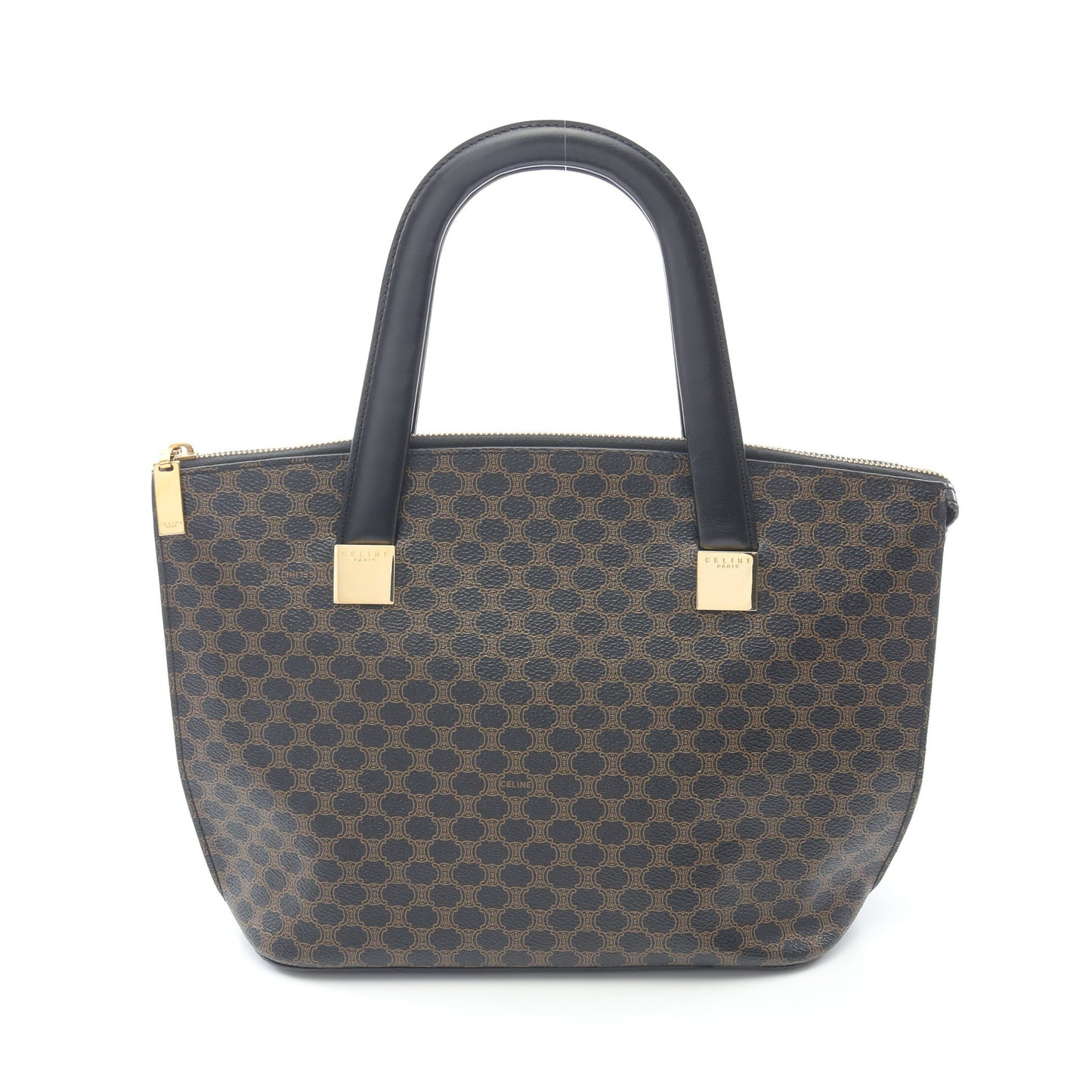 マカダム ハンドバッグ PVC レザー ブラック ブラウン セリーヌ バッグ CELINE