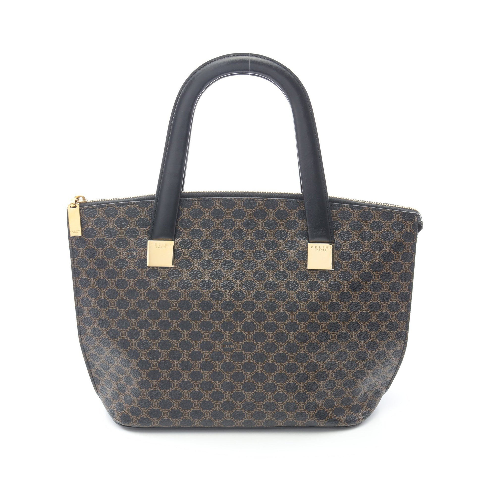 マカダム ハンドバッグ PVC レザー ブラック ブラウン セリーヌ バッグ CELINE