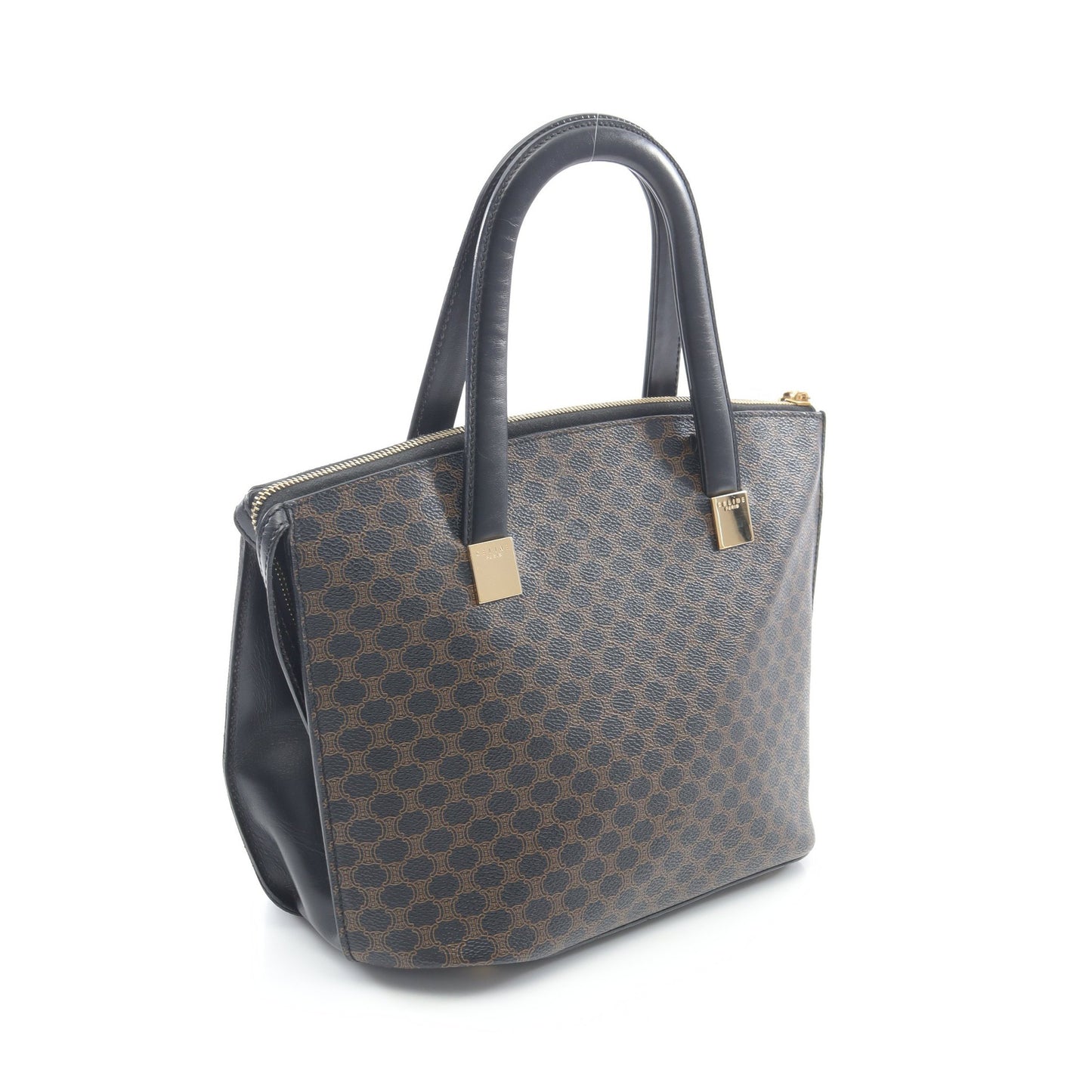 マカダム ハンドバッグ PVC レザー ブラック ブラウン セリーヌ バッグ CELINE