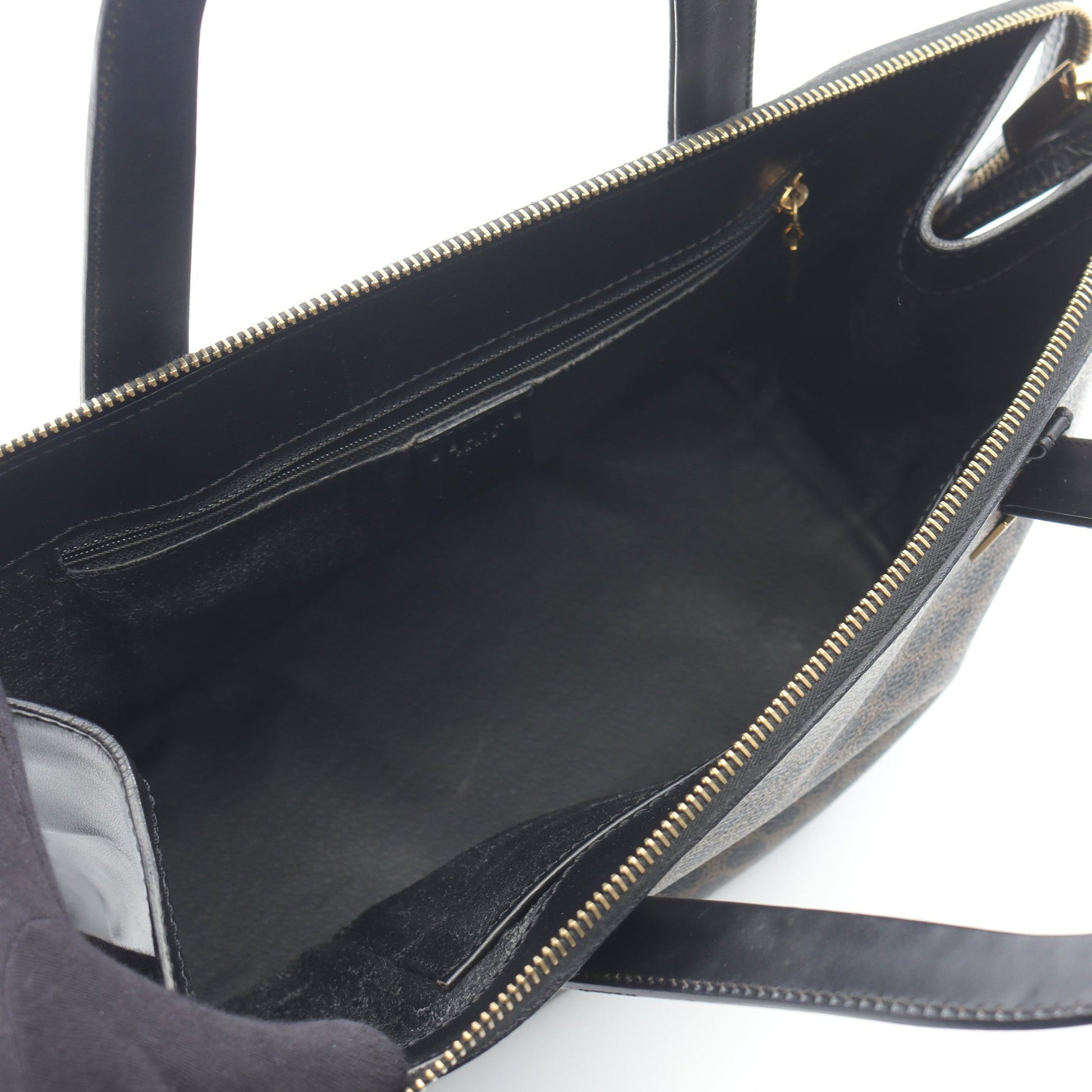 マカダム ハンドバッグ PVC レザー ブラック ブラウン セリーヌ バッグ CELINE