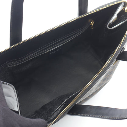 マカダム ハンドバッグ PVC レザー ブラック ブラウン セリーヌ バッグ CELINE