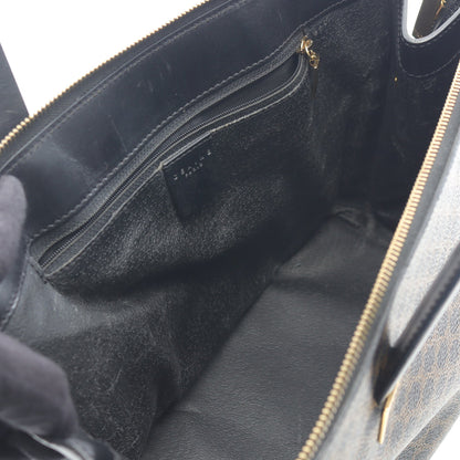 マカダム ハンドバッグ PVC レザー ブラック ブラウン セリーヌ バッグ CELINE