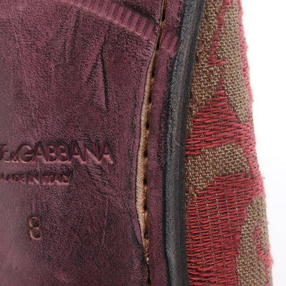 ドルチェアンドガッバーナ ジャガード ドレスシューズ レッド系 カーキ系 シューズ DOLCE & GABBANA