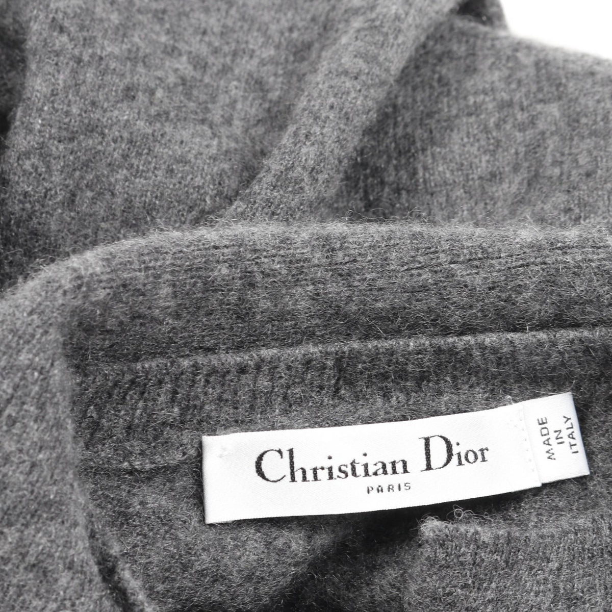 ディオール CDロゴ パールボタン ニット グレー系 トップス DIOR