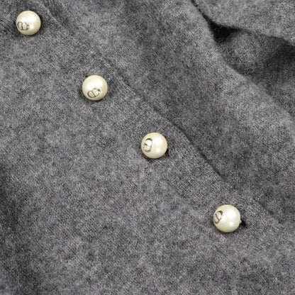 ディオール CDロゴ パールボタン ニット グレー系 トップス DIOR