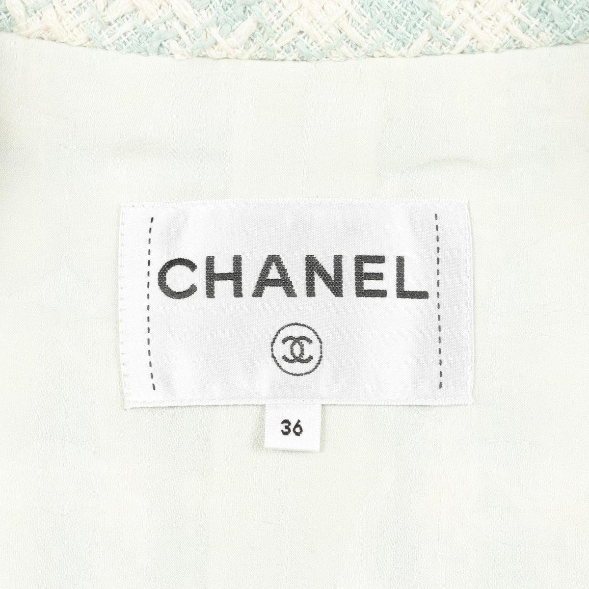 シャネル ココマークビジューボタン ツイード その他ジャケット ブルー系 ホワイト系 アウター CHANEL