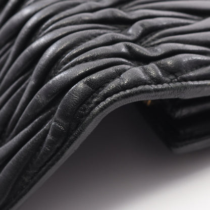 ミュウ ミュウ MATELASSE'1 マテラッセ 二つ折り長財布 ブラック系
