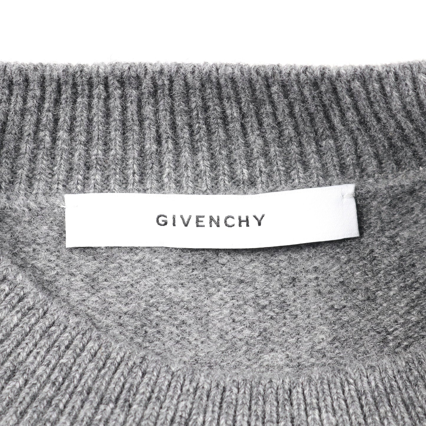 ニット クルーネック ウール カシミヤ グレー ジバンシィ トップス GIVENCHY