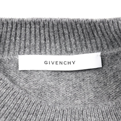 ニット クルーネック ウール カシミヤ グレー ジバンシィ トップス GIVENCHY