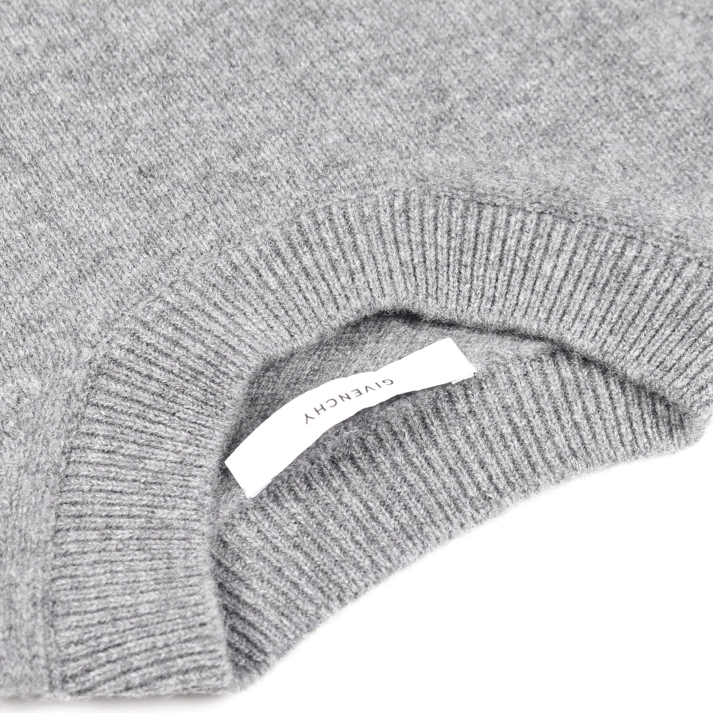 ニット クルーネック ウール カシミヤ グレー ジバンシィ トップス GIVENCHY