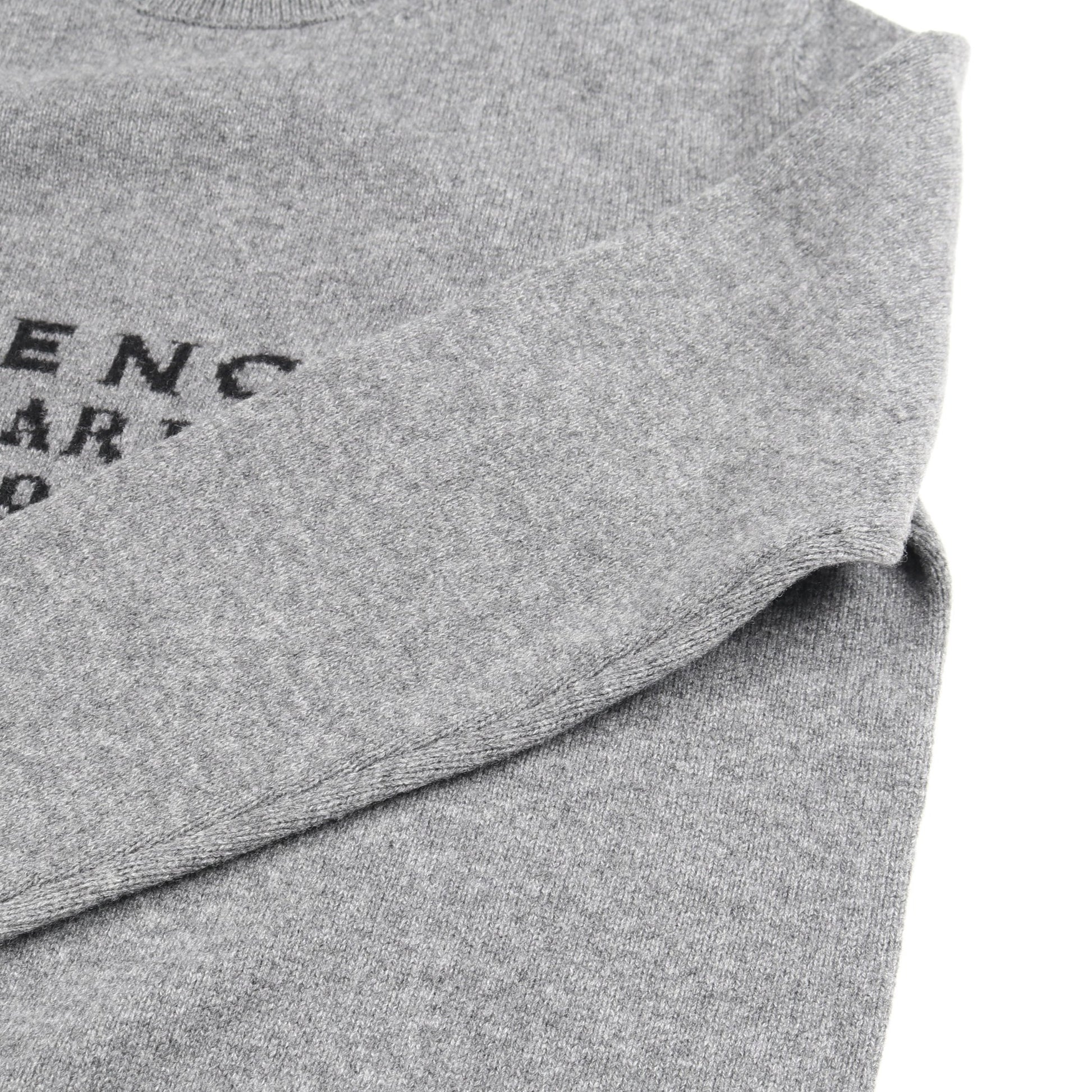 ニット クルーネック ウール カシミヤ グレー ジバンシィ トップス GIVENCHY