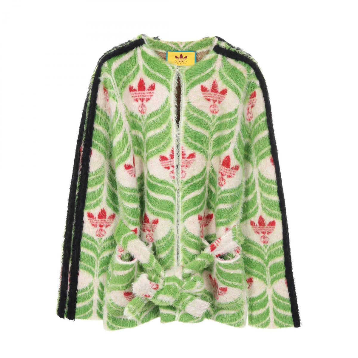 グッチ GUCCI × adidas トレフォイル ニットジャケット カーディガン グリーン系 マルチカラー