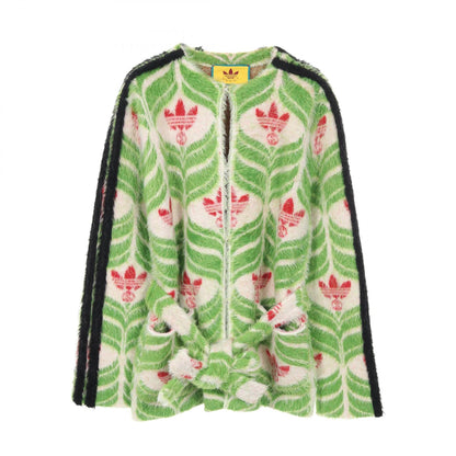 グッチ GUCCI × adidas トレフォイル ニットジャケット カーディガン グリーン系 マルチカラー