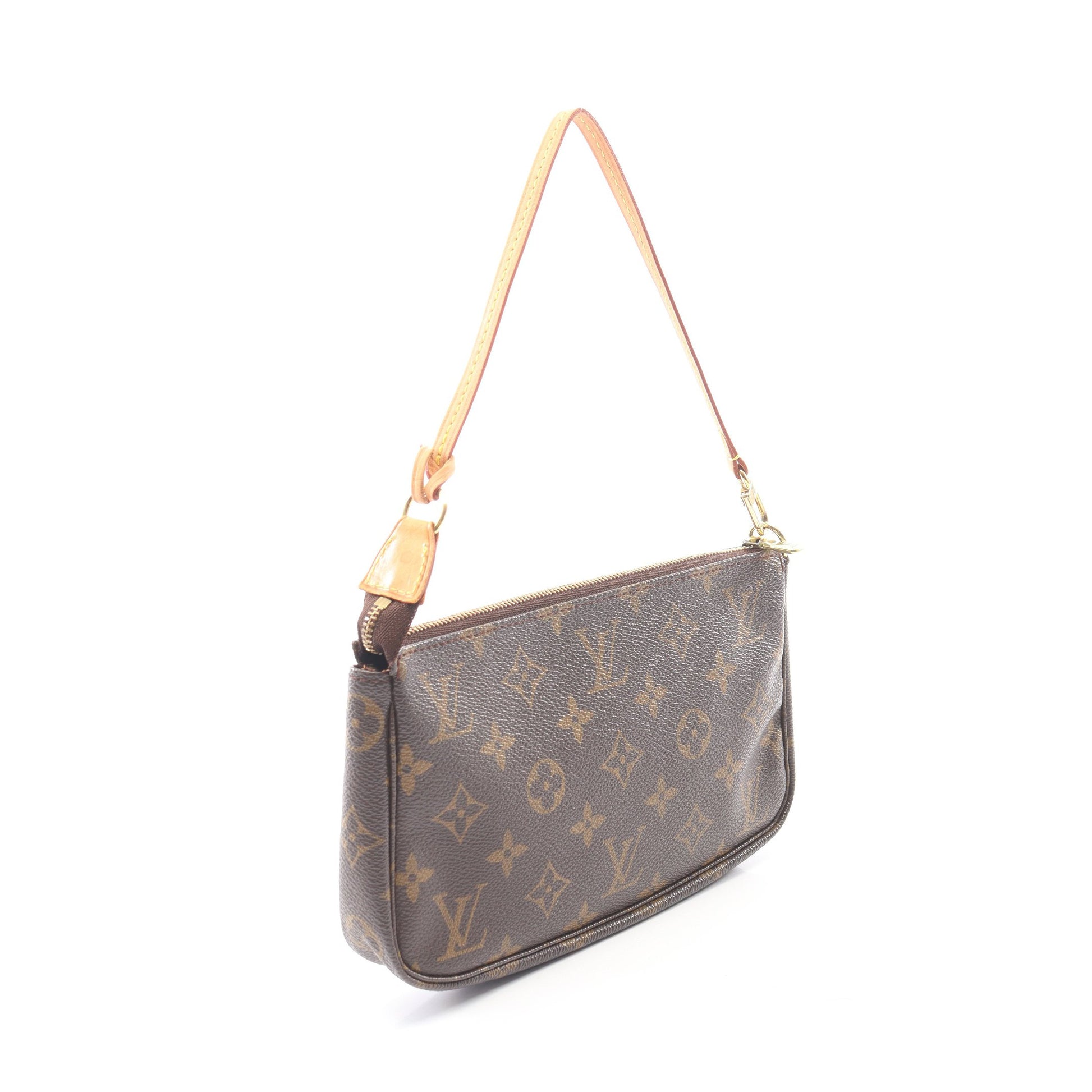 ポシェットアクセソワール モノグラム ハンドバッグ PVC レザー ブラウン ルイヴィトン バッグ LOUIS VUITTON