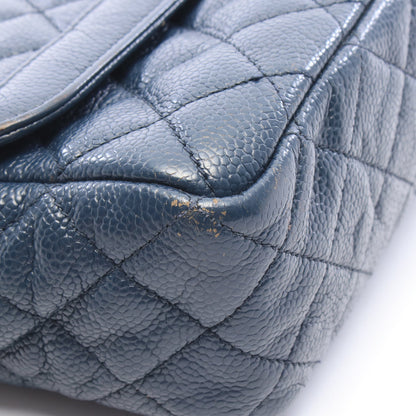 マトラッセ シングルフラップ チェーンショルダーバッグ キャビアスキン ネイビー ゴールド金具 シャネル バッグ CHANEL