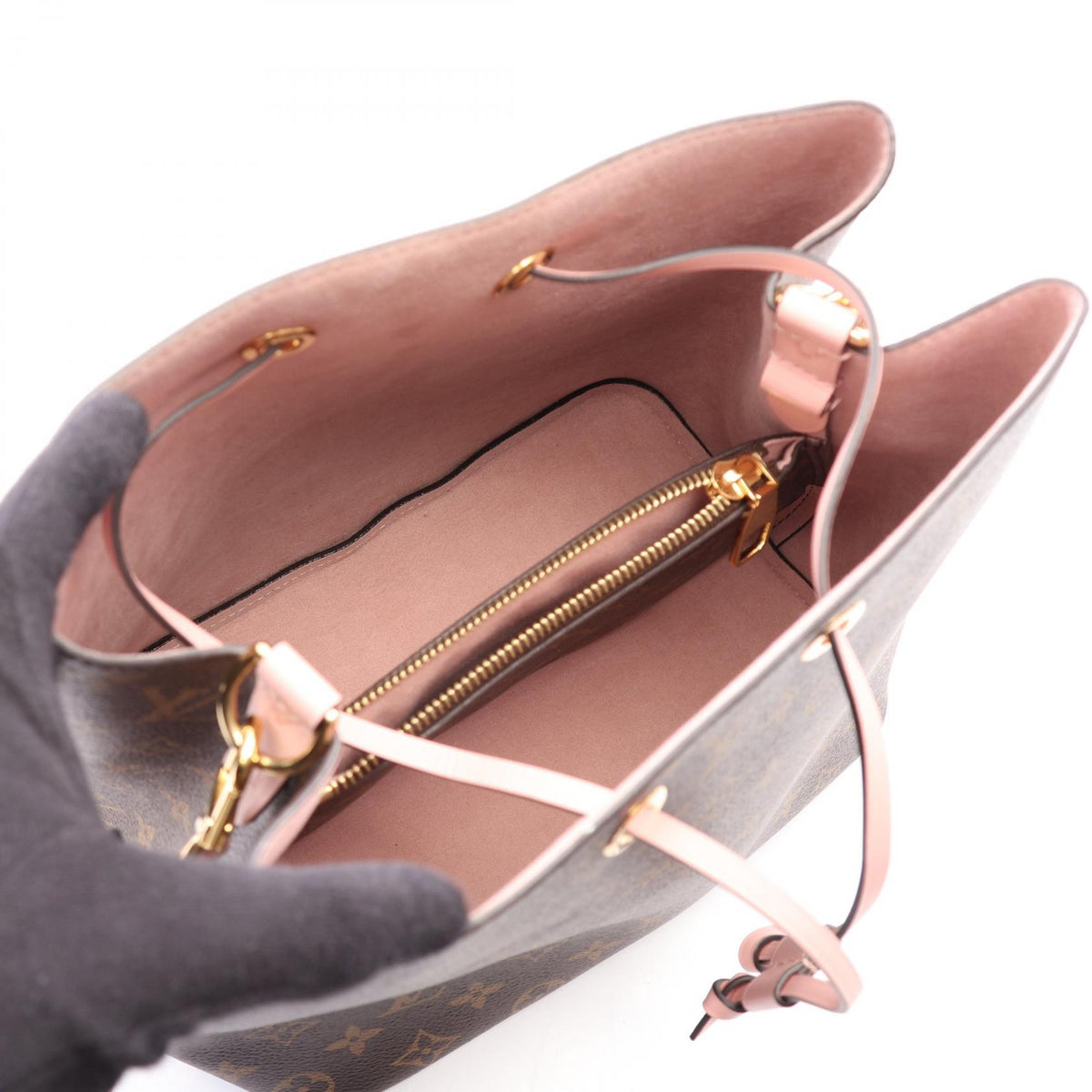 ルイ・ヴィトン ネオノエ モノグラム ローズプードル ショルダーバッグ ブラウン系 ピンク系 バッグ LOUIS VUITTON