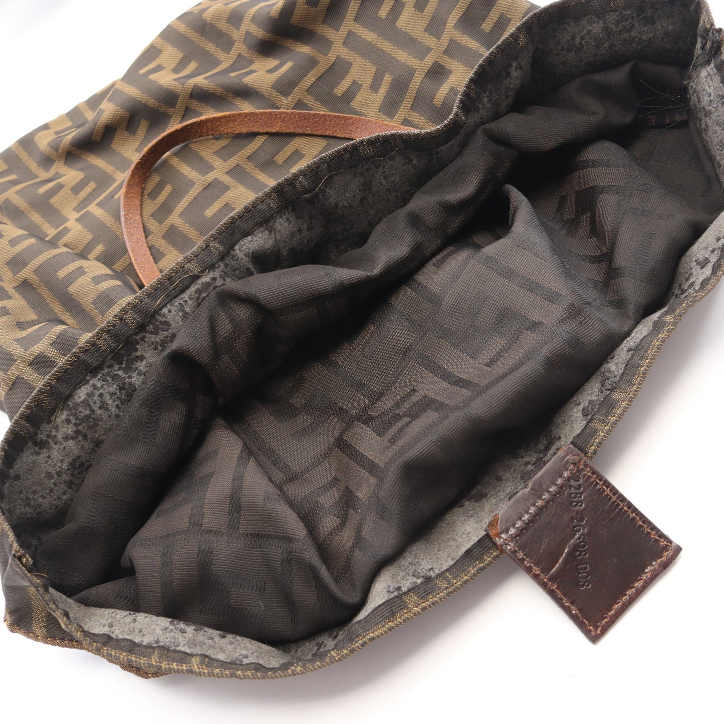 ズッカ ハンドバッグ トートバッグ ナイロン レザー ブラウン ダークブラウン ブラック フェンディ バッグ FENDI