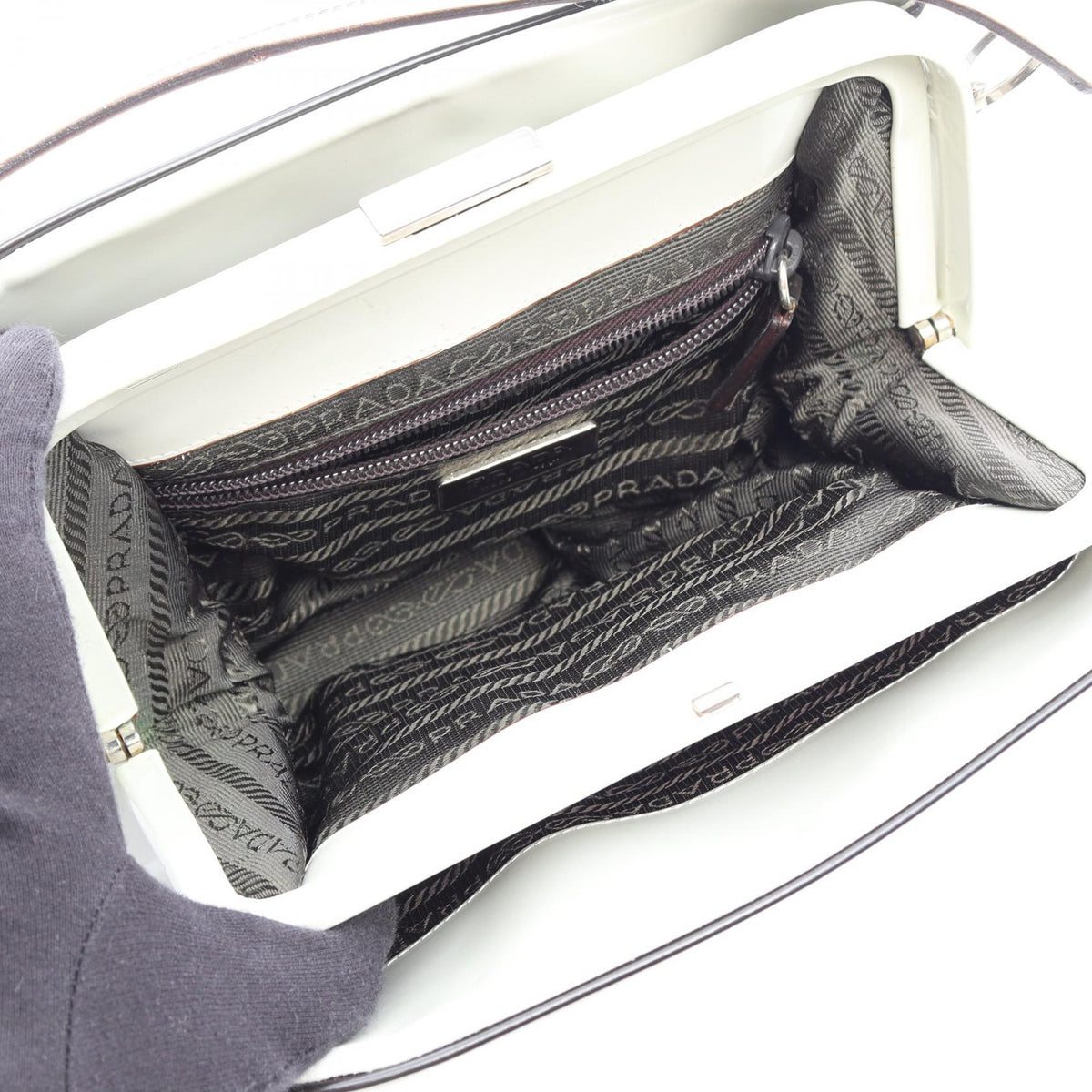 プラダ SPAZZOLATO CUCI ハンドバッグ ホワイト系 バッグ PRADA