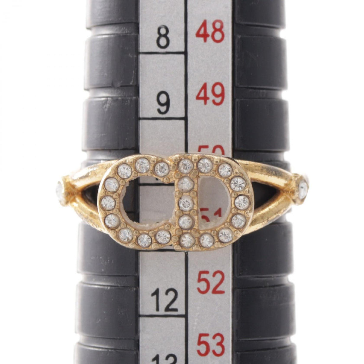 クリスチャンディオール CDロゴ リング・指輪 ゴールド系 クリア系 アクセサリー CHRISTIAN DIOR