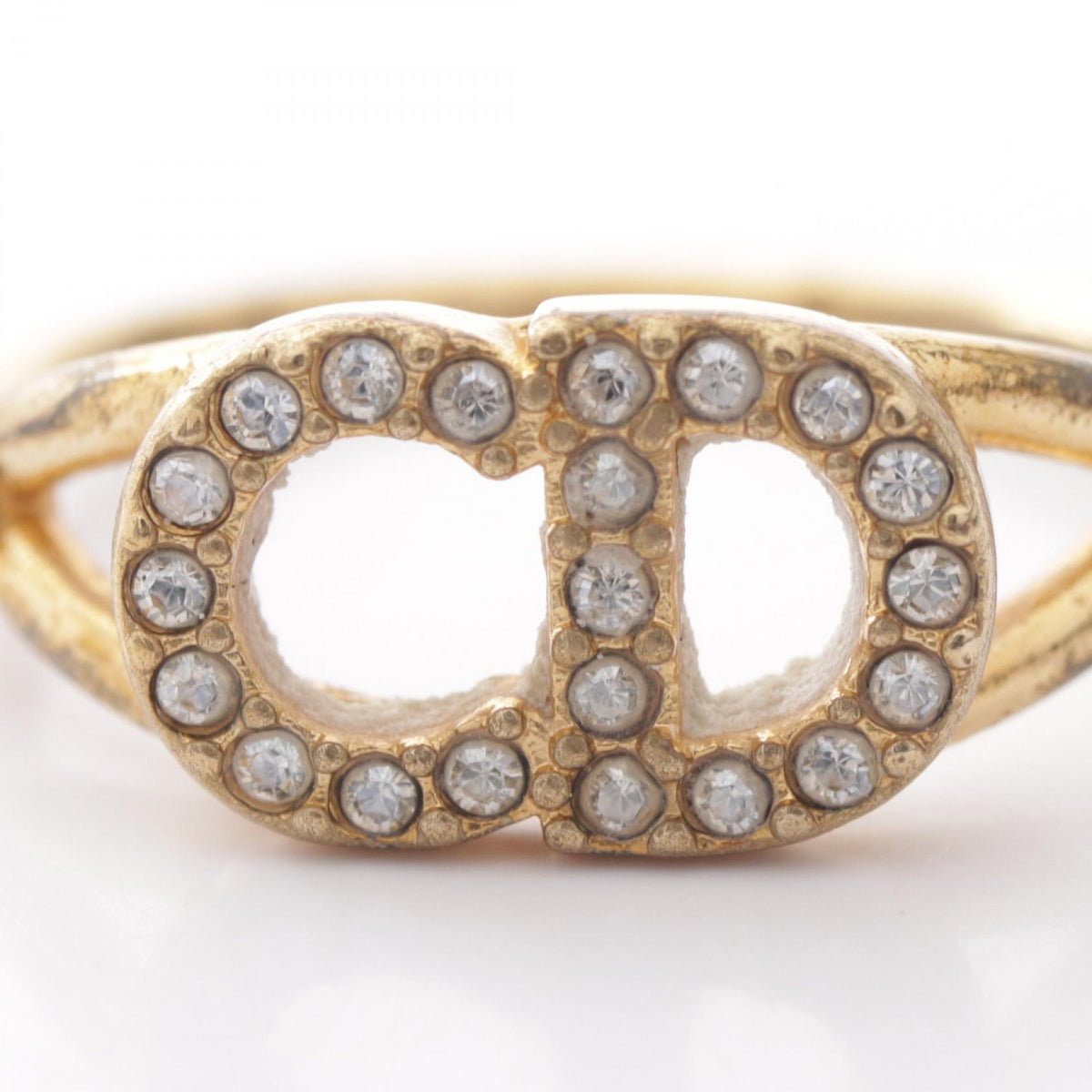 クリスチャンディオール CDロゴ リング・指輪 ゴールド系 クリア系 アクセサリー CHRISTIAN DIOR