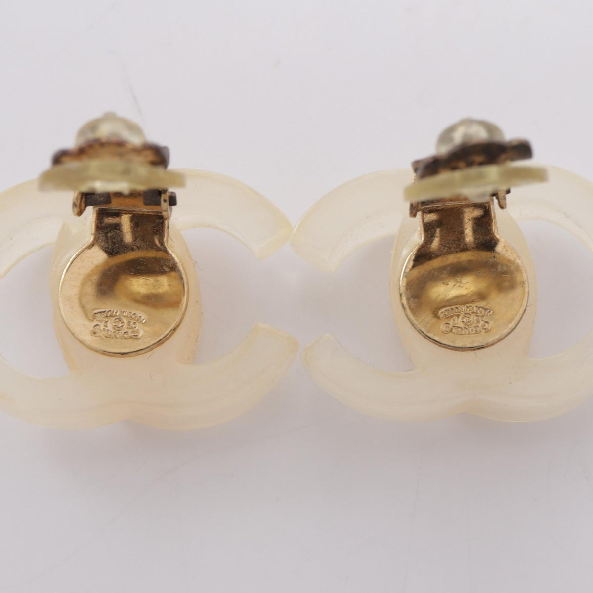 シャネル ココマーク イヤリング ホワイト系 アクセサリー CHANEL