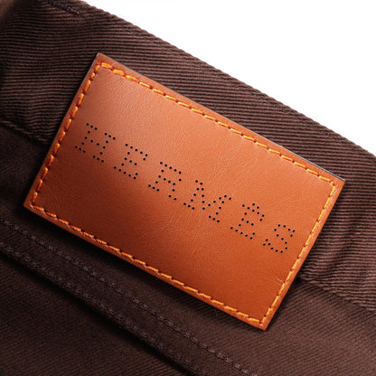 エルメス ボタンフライ デニムパンツ ブラウン系 ボトムス HERMES