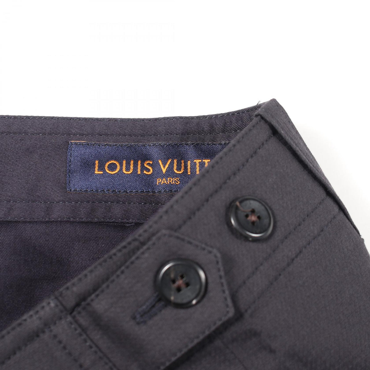 ルイ・ヴィトン ロゴ刺繍 カーゴパンツ ネイビー系 ボトムス LOUIS VUITTON