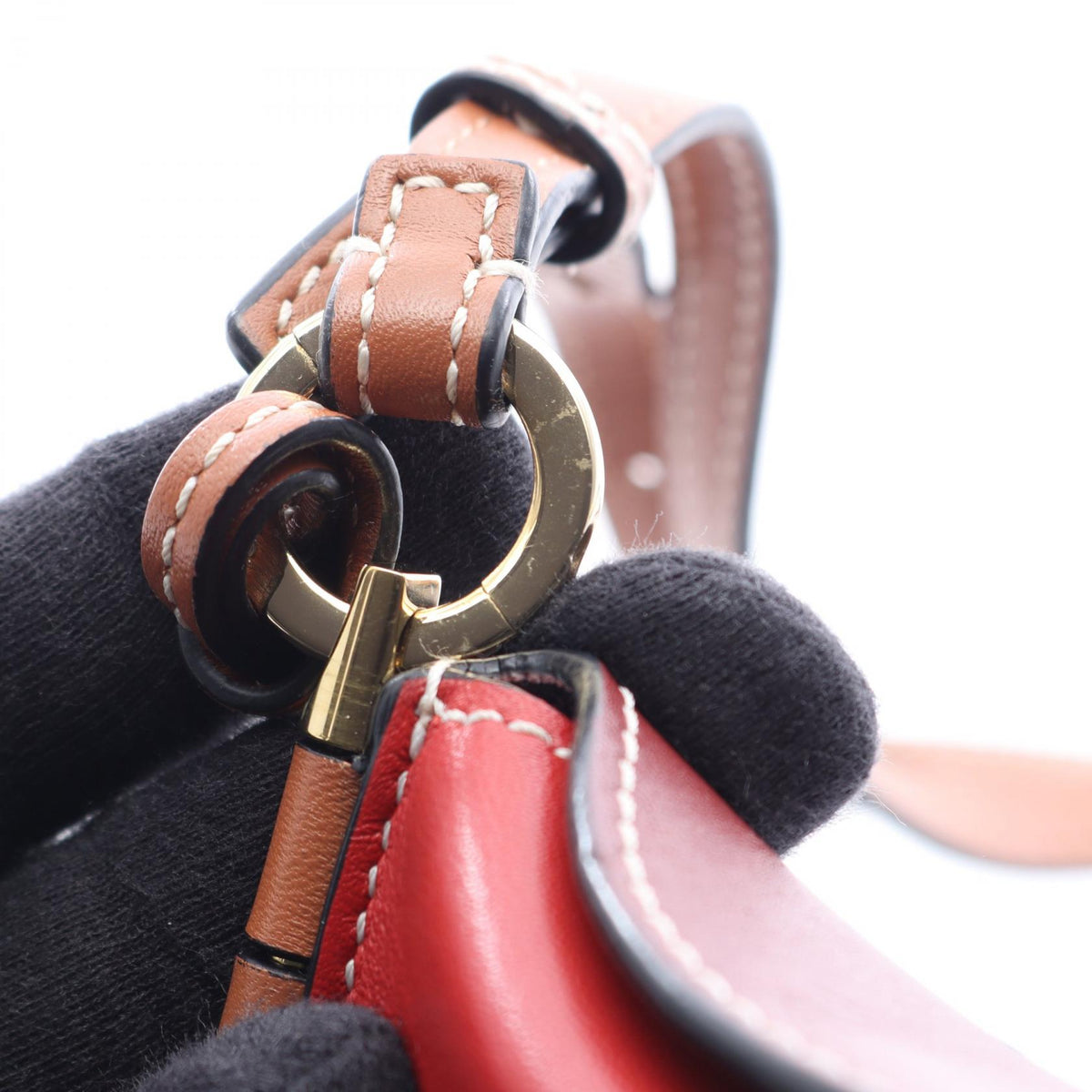 ロエベ GATE POCKET ゲートポケット ショルダーバッグ レッド系 ボルドー系 バッグ LOEWE