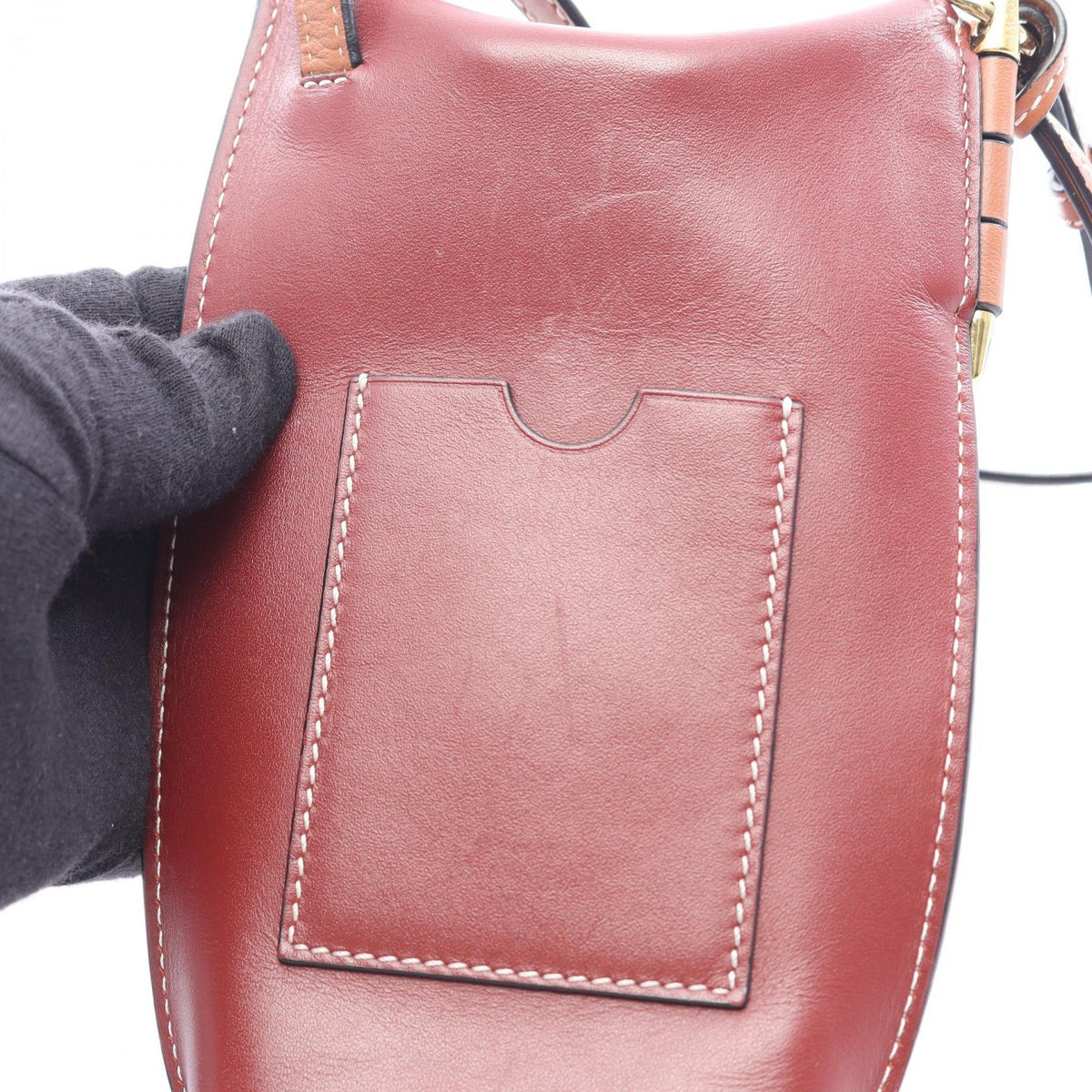 ロエベ GATE POCKET ゲートポケット ショルダーバッグ レッド系 ボルドー系 バッグ LOEWE