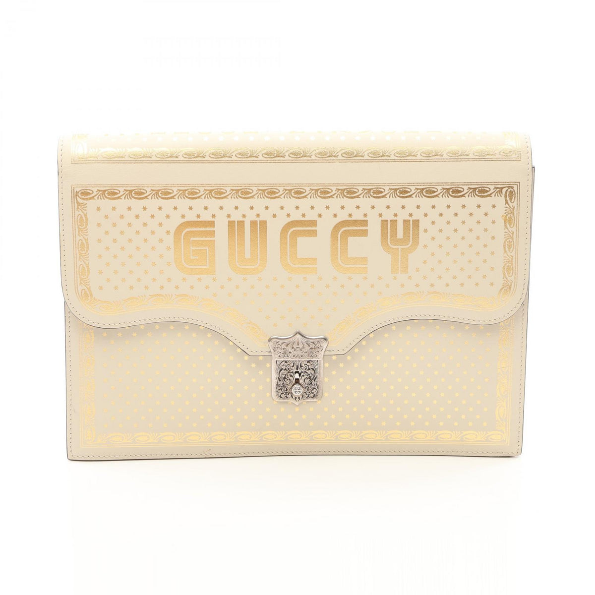 グッチ GUCCI × SEGA GUCCY セカンドバッグ クラッチバッグ アイボリー系 ゴールド系 バッグ GUCCI