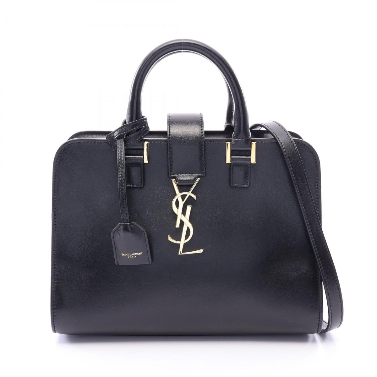 サンローランパリ YSLライン ベイビー モノグラム カバス 2WAY ハンドバッグ ブラック系 バッグ SAINT LAURENT PARIS