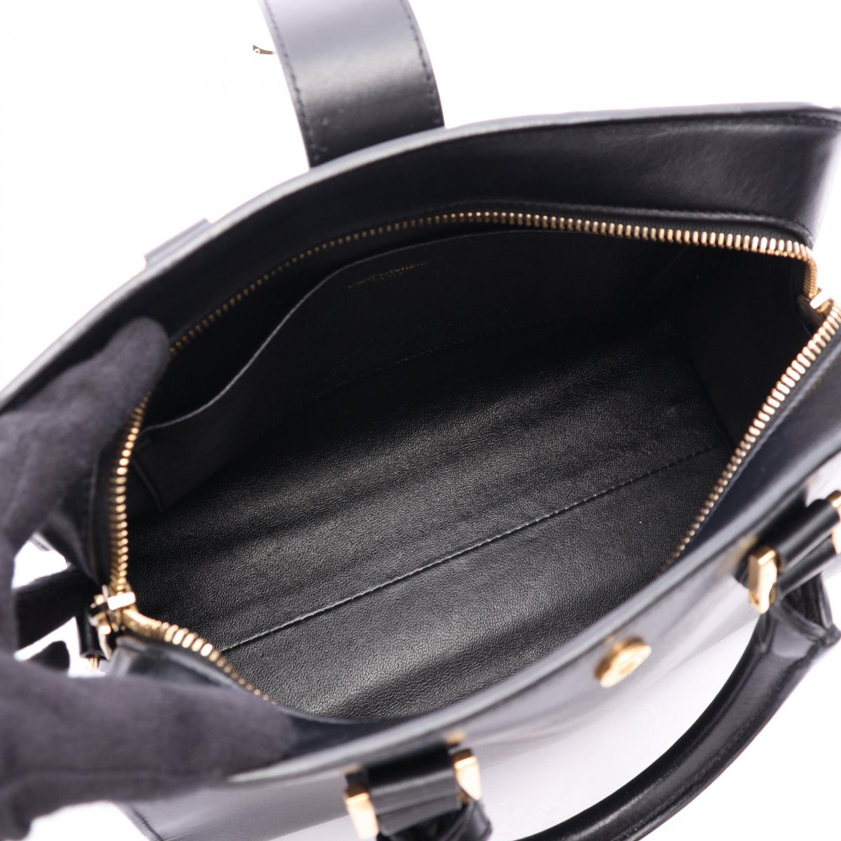 サンローランパリ YSLライン ベイビー モノグラム カバス 2WAY ハンドバッグ ブラック系 バッグ SAINT LAURENT PARIS
