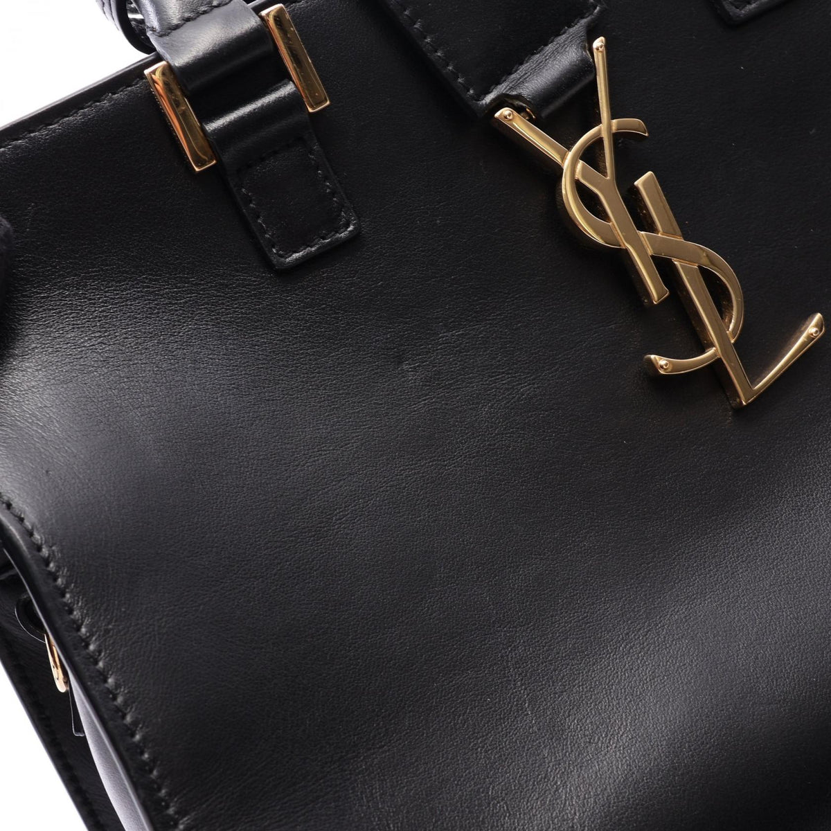 サンローランパリ YSLライン ベイビー モノグラム カバス 2WAY ハンドバッグ ブラック系 バッグ SAINT LAURENT PARIS