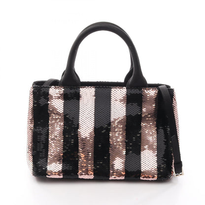 プラダ PAILLETTES BAIA スパンコール 2WAY ハンドバッグ ブラック系 ピンク系 バッグ PRADA