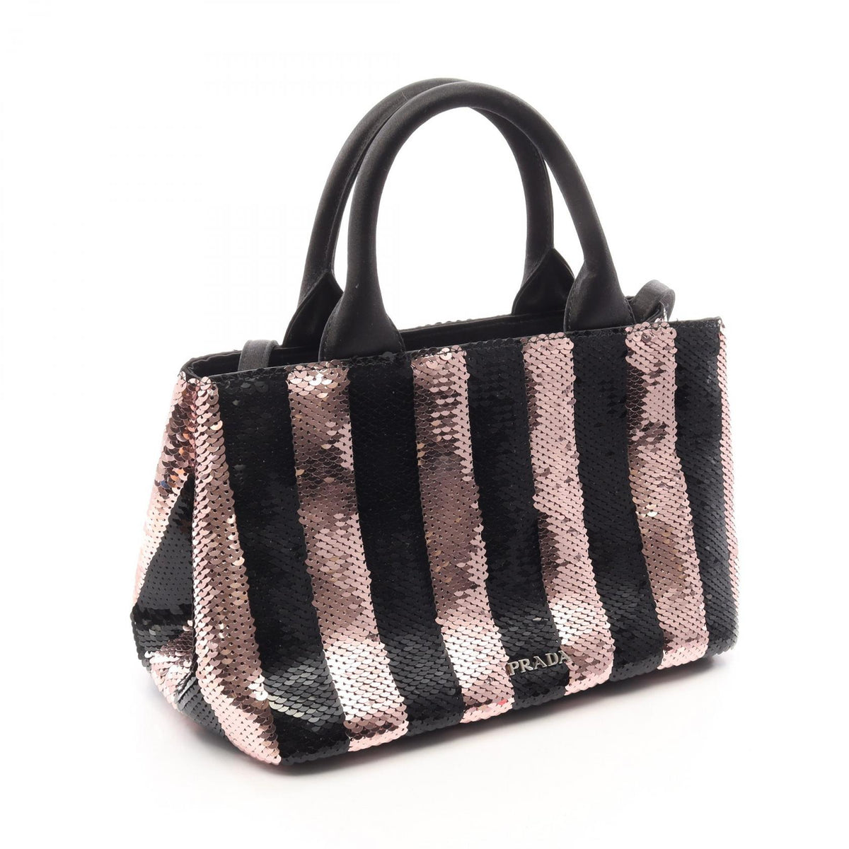 プラダ PAILLETTES BAIA スパンコール 2WAY ハンドバッグ ブラック系 ピンク系 バッグ PRADA