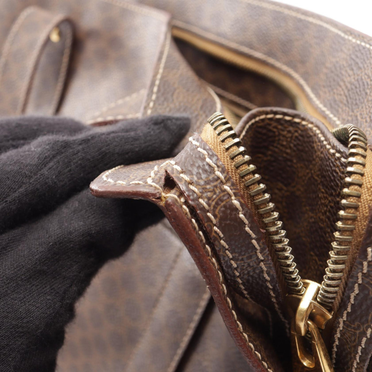 セリーヌ マカダム トートバッグ ブラウン系 バッグ CELINE