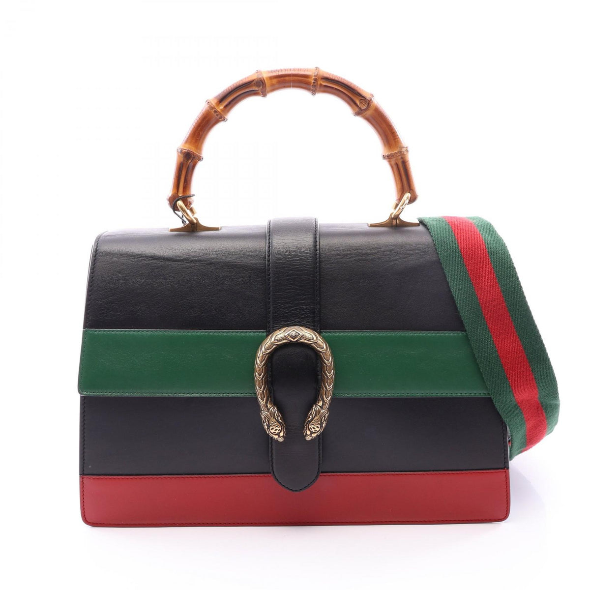 グッチ バンブー ディオニュソス 2WAY ハンドバッグ ブラック系 グリーン系 レッド系 バッグ GUCCI