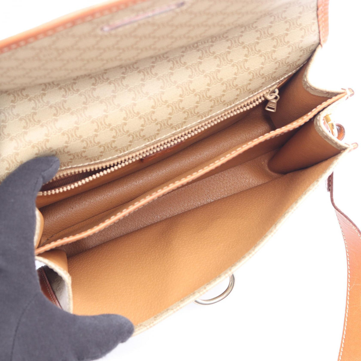 セリーヌ マカダム ショルダーバッグ ベージュ系 ブラウン系 バッグ CELINE