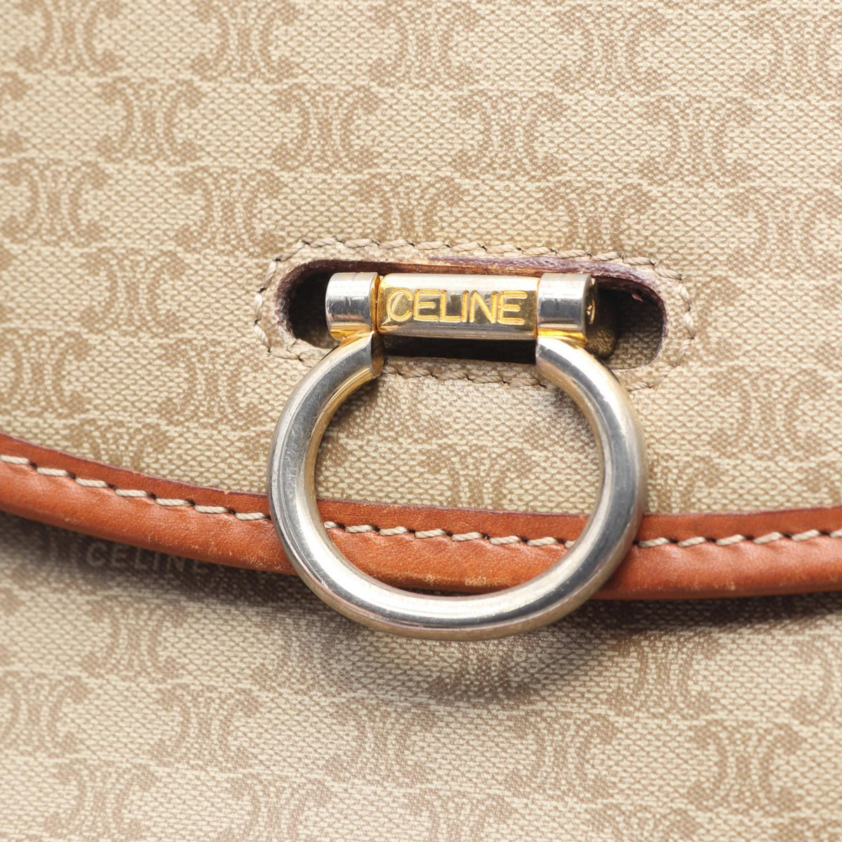 セリーヌ マカダム ショルダーバッグ ベージュ系 ブラウン系 バッグ CELINE