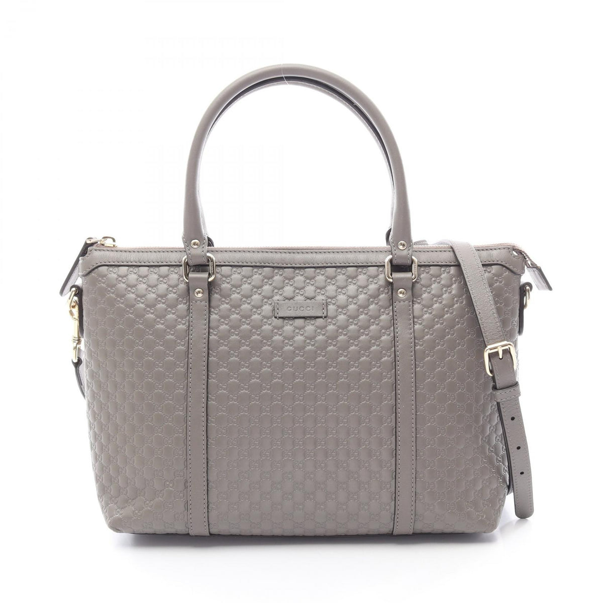 グッチ マイクログッチシマ 2WAY ハンドバッグ グレー系 バッグ GUCCI