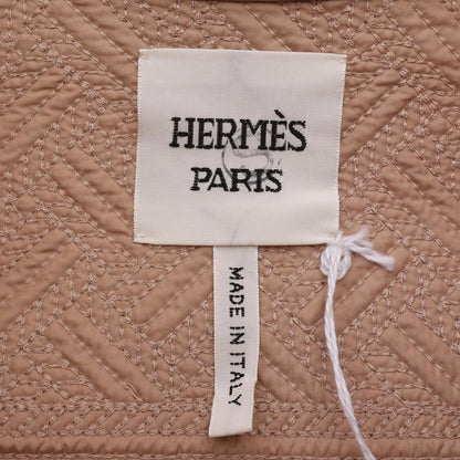 エルメス 幾何学模様 革ジャン ベージュ系 アウター HERMES
