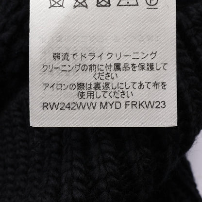 ルイ・ヴィトン モノグラムパッチ タートルネック ノースリーブ ニット ブラック系 トップス LOUIS VUITTON