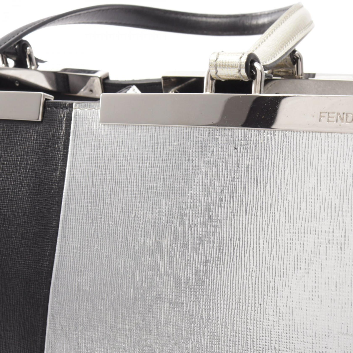 フェンディ トロワジュール トートバッグ ブラック系 シルバー系 バッグ FENDI