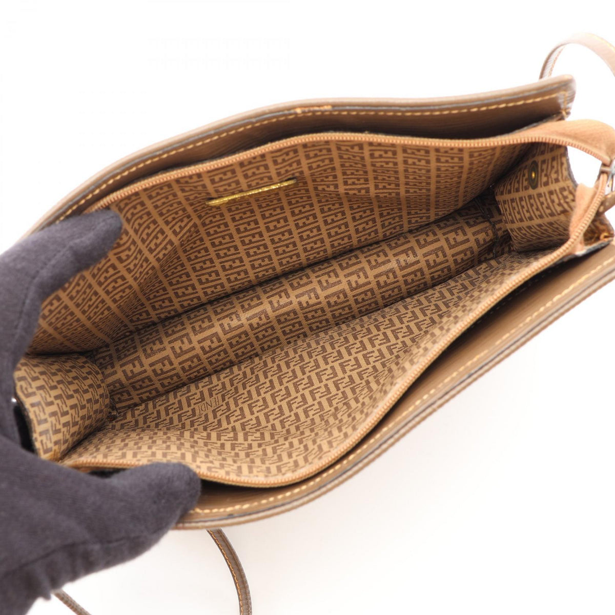 フェンディ ズッキーノ ショルダーバッグ ベージュ系 グレー系 バッグ FENDI