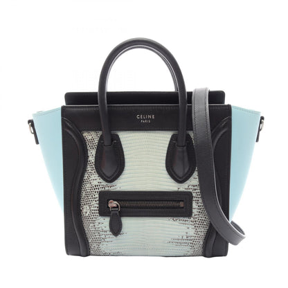 セリーヌ ラゲージ ナノショッパー 2WAY ハンドバッグ ブルー系 ブラック系 バッグ CELINE