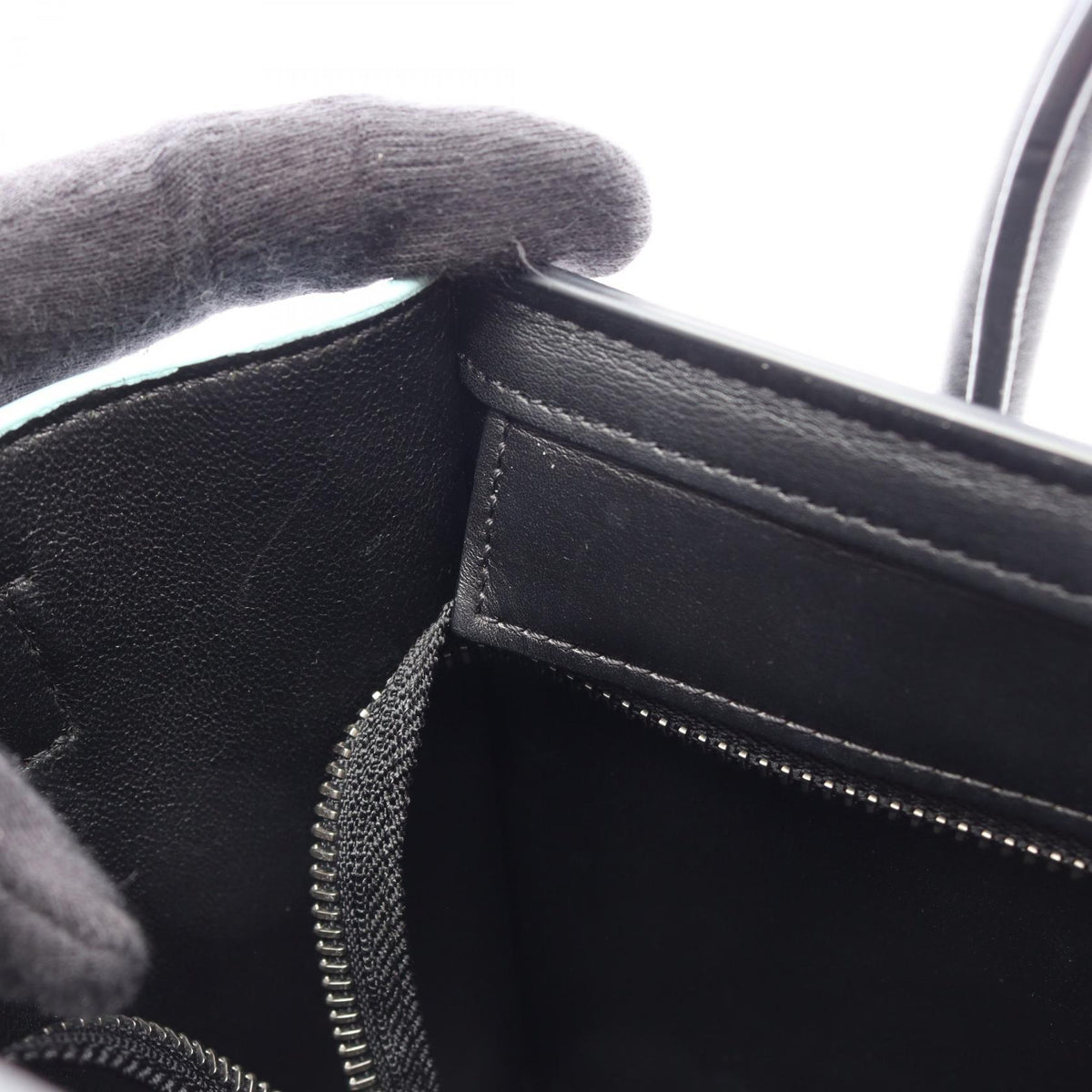 セリーヌ ラゲージ ナノショッパー 2WAY ハンドバッグ ブルー系 ブラック系 バッグ CELINE