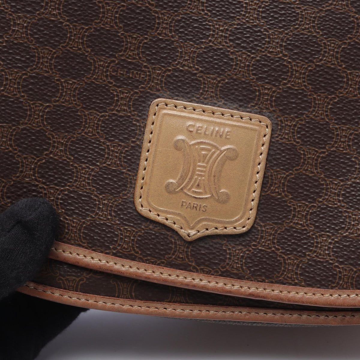 セリーヌ マカダム ショルダーバッグ ブラウン系 ベージュ系 バッグ CELINE